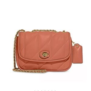 Coach Madison Quilted Leather Crossbody Bag C8560 Light Coral Like New